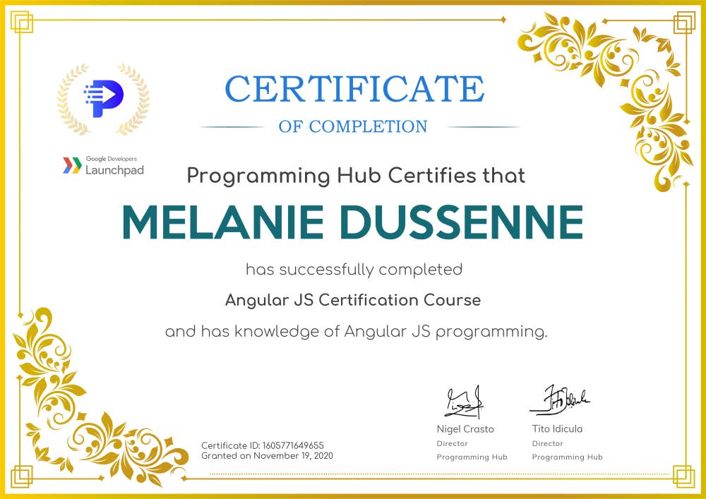 Angular certification